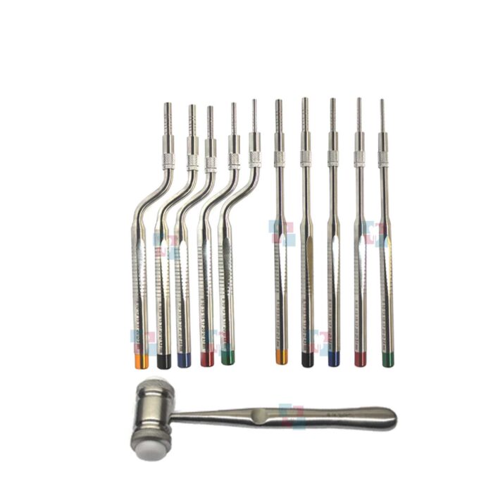 Dental Osteotome Bone Grafting Implant Kit Sinus Lift Elevators Osteotomes 11 Pcs Set