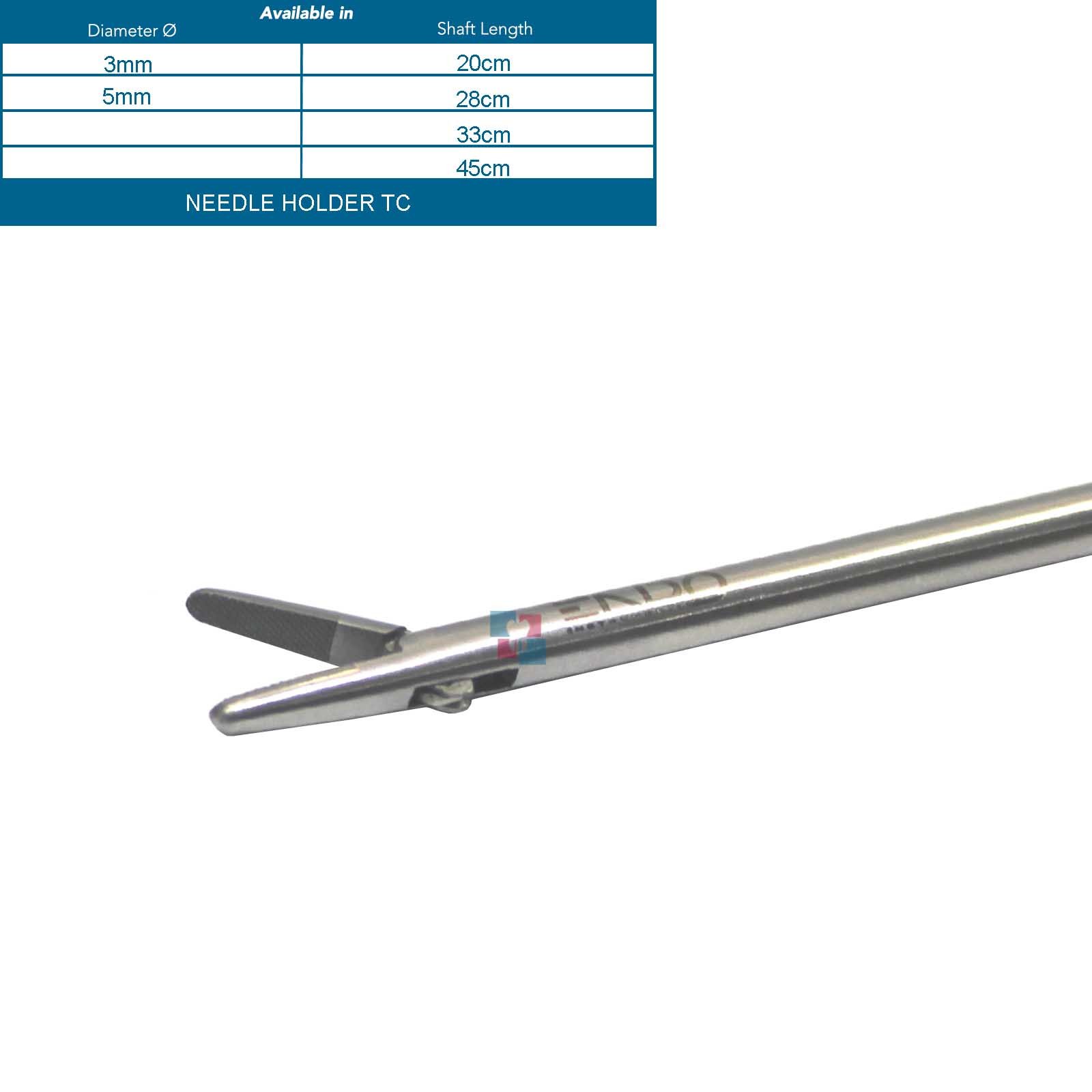 thumbnail image 2 of 4-Piece Laparoscopic Needle Holder Set – 5mm X 330mm, Stainless Steel, Reusable Surgical Instruments 2 of 5
